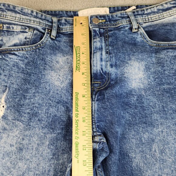 Akademiks Jeans Mens 40x32 Blue Slim Moto Fit Stone Wash Modern Denim Jeanius - Picture 4 of 10